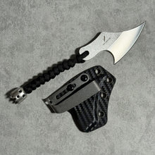 Load image into Gallery viewer, XHM Awesome 3.7 Inches Small Tactical Knife - Mini Chopper with Braided Lanyard & Beads for Camping, Hunting, Fishing, Hiking & Outdoor