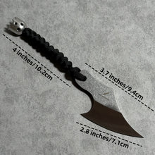 Load image into Gallery viewer, XHM Awesome 3.7 Inches Small Tactical Knife - Mini Chopper with Braided Lanyard & Beads for Camping, Hunting, Fishing, Hiking & Outdoor