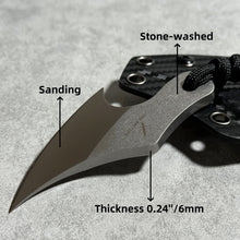 Load image into Gallery viewer, XHM Awesome 3.7 Inches Small Tactical Knife - Mini Chopper with Braided Lanyard & Beads for Camping, Hunting, Fishing, Hiking & Outdoor