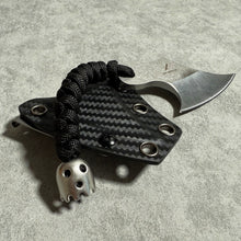 Load image into Gallery viewer, XHM Awesome 3.7 Inches Small Tactical Knife - Mini Chopper with Braided Lanyard & Beads for Camping, Hunting, Fishing, Hiking & Outdoor