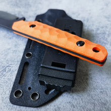 Load image into Gallery viewer, XHM Awesome Fixed Blade Knife, Stone Wash 7Cr13Mov Steel Blade, Orange G10 Handle, Kydex Sheath(Vertical & Horizontal), for Hunting, Outdoor Survival, Camping, EDC