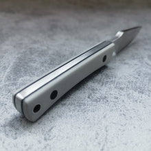 Load image into Gallery viewer, XHM Awesome Small Fixed Blade Knife, Full Tang 7Cr13Mov Steel Blade, Black and Gray G10 Handle, Leather Sheath, for Hunting, Outdoor Survival, Camping, Fishing