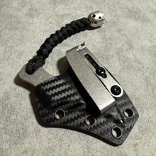 Load image into Gallery viewer, XHM Awesome 3.7 Inches Small Tactical Knife - Mini Chopper with Braided Lanyard & Beads for Camping, Hunting, Fishing, Hiking & Outdoor