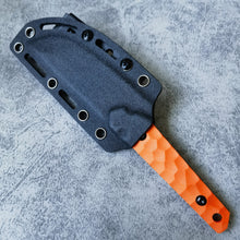 Load image into Gallery viewer, XHM Awesome Fixed Blade Knife, Stone Wash 7Cr13Mov Steel Blade, Orange G10 Handle, Kydex Sheath(Vertical & Horizontal), for Hunting, Outdoor Survival, Camping, EDC