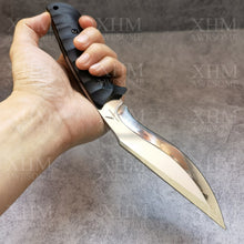 Load image into Gallery viewer, XHM Awesome Fixed Blade Knife Kukri, Full Tang 9Cr18Mov Steel Machete, G10 Handle, Adjustable Kydex Sheath, for Hunting, Outdoor Survival, Camping