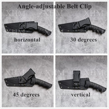 Load image into Gallery viewer, XHM Awesome Fixed Blade Knife Kukri, Full Tang 9Cr18Mov Steel Machete, G10 Handle, Adjustable Kydex Sheath, for Hunting, Outdoor Survival, Camping