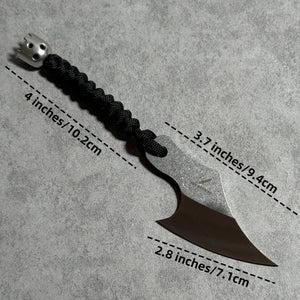 XHM Awesome 3.7 Inches Small Tactical Knife - Mini Chopper with Braided Lanyard & Beads for Camping, Hunting, Fishing, Hiking & Outdoor
