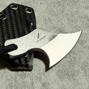 XHM Awesome 3.7 Inches Small Tactical Knife - Mini Chopper with Braided Lanyard & Beads for Camping, Hunting, Fishing, Hiking & Outdoor