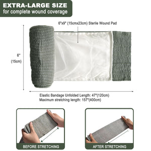 2 Pack 6-Inch Medicare Israeli Bandage Trauma Dressing - Essential First Aid for Emergency Wounds