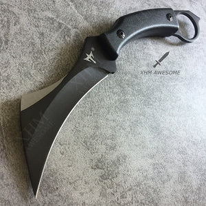 9" Tactical Fixed Blade Karambit with K Sheath Hunting Skinner Hawkbill Knife CSGO Claw Knives