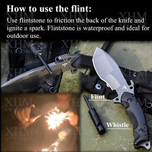 Load image into Gallery viewer, Army Tactical Knife Outdoor Survival Hunting Rescue Ti Fixed Blade Knives Flint