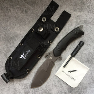 Army Tactical Knife Outdoor Survival Hunting Rescue Ti Fixed Blade Knives Flint