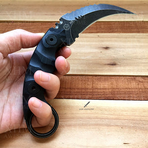 XHM Tactical Karambit Knife Fixed Blade Heavy Duty D2 Blade Outdoor Hunting Skinner Knifes Hawkbill CSGO Claw Knives