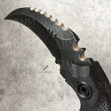 Load image into Gallery viewer, XHM Heavy Duty Tactical Fixed Blade Karambit Knife D2 Blade  Hunting Skinner Hawkbill CSGO Claw Knives