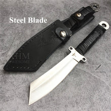 Load image into Gallery viewer, Fixed Blade Hunting Knife with Leather Sheath for Outdoor Survival Tactical Knives Hand Forged Knifes