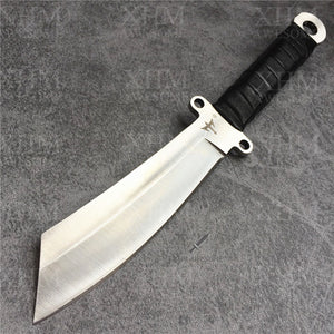 Fixed Blade Hunting Knife with Leather Sheath for Outdoor Survival Tactical Knives Hand Forged Knifes
